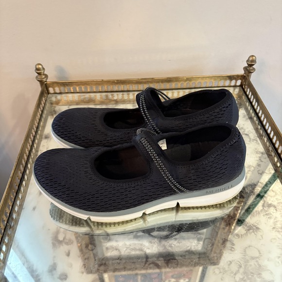 Merrell Mary Jane Shoes Womens Size 10 Black Mesh Slip On Walking Comfort Flats - Picture 1 of 8